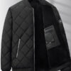 Fashion Rhombic-sewing Design Cotton Coat Winter Warm Thickened Baseball Jacket Casual Solid Color Outwear Clothing For Men - Image 8