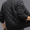 Fashion Rhombic-sewing Design Cotton Coat Winter Warm Thickened Baseball Jacket Casual Solid Color Outwear Clothing For Men - Image 5